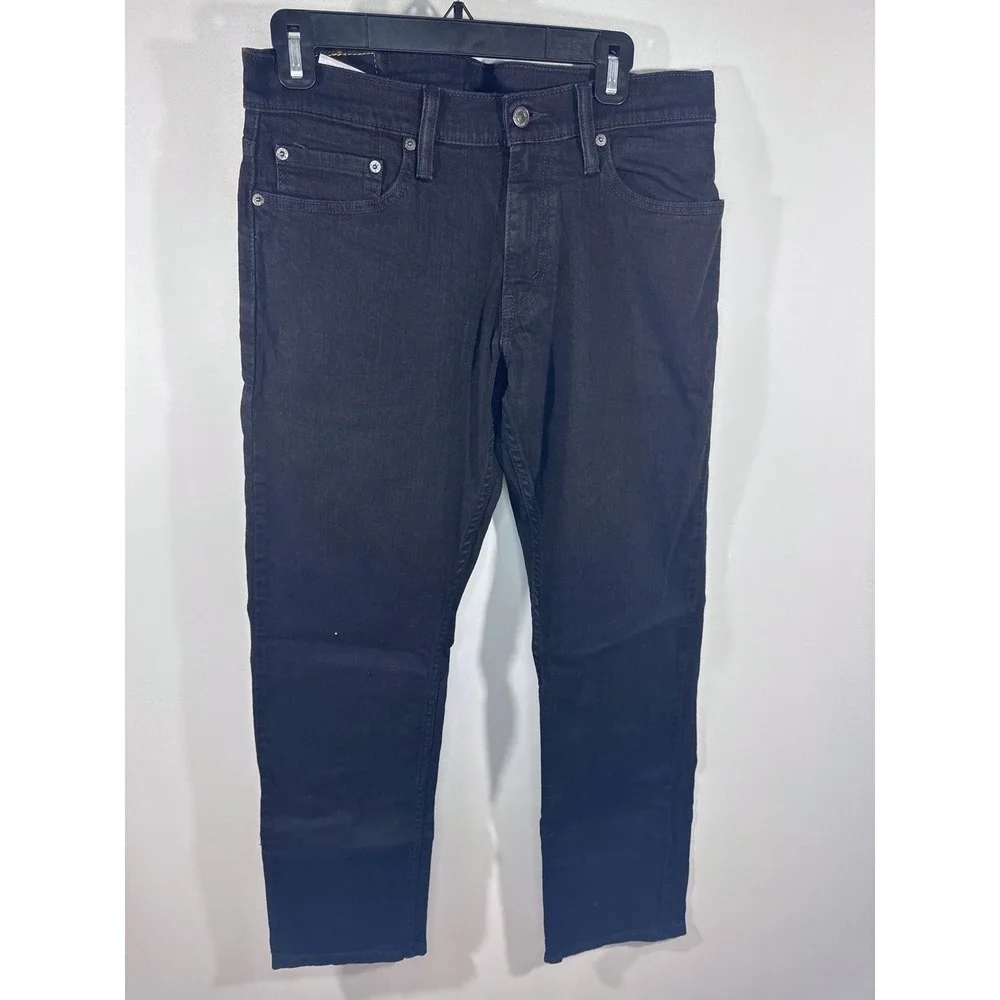 Levi's 514 Straight‎ Fit Mens Black Denim Jeans 32x34 Stretch Cotton